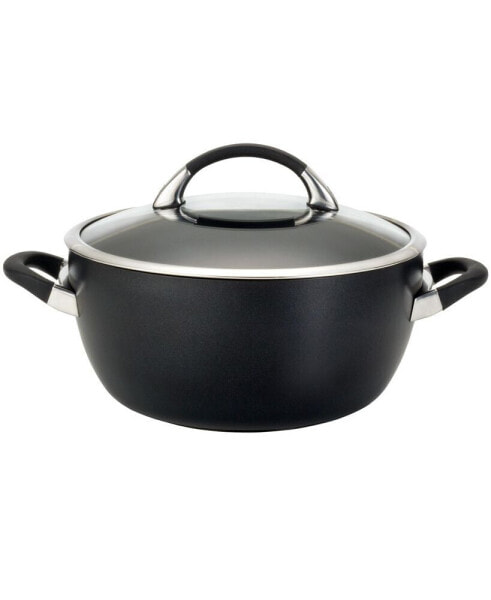 Symmetry Hard-Anodized Nonstick Induction Casserole Pan with Lid, 5.5-Quart, Black