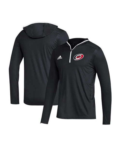 Men's Black Carolina Hurricanes Team Long Sleeve Quarter-Zip Hoodie T-shirt