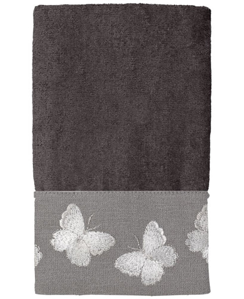 Yara Butterfly Bordered Cotton Fingertip Towel, 11" x 18"