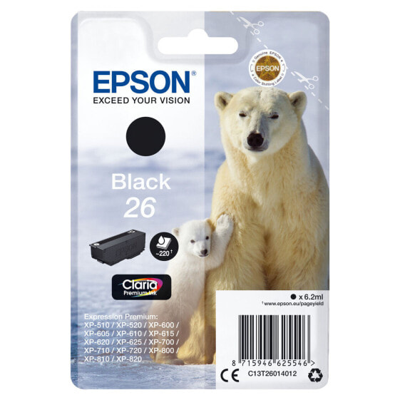 Original Ink Cartridge Epson C13T26014022 Black