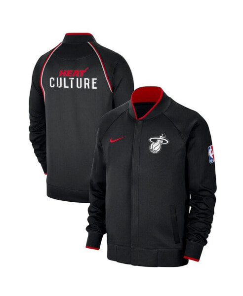 Men's Black Miami Heat 2023/24 City Edition Authentic Showtime Performance Raglan Full-Zip Jacket