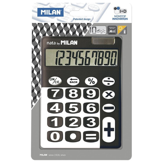 MILAN Blister Pack 10 Digit Calculator Large Keys Black