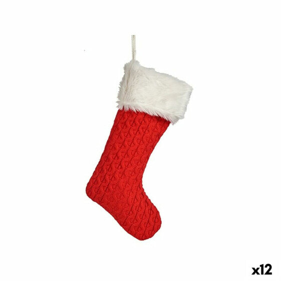 Новогоднее украшение Рождественский Носок Красный Ткань 28 x 4 x 46 cm (12 штук)