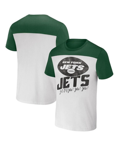 Men's NFL x Darius Rucker Collection by Cream Distressed New York Jets Colorblocked T-shirt