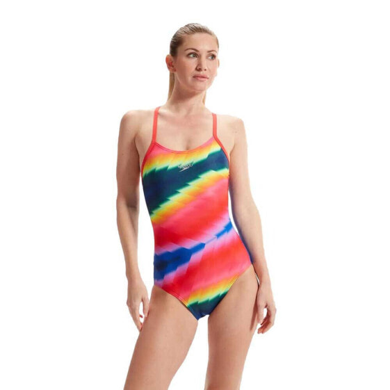 SPEEDO Allover Fixed Crossback Swimsuit