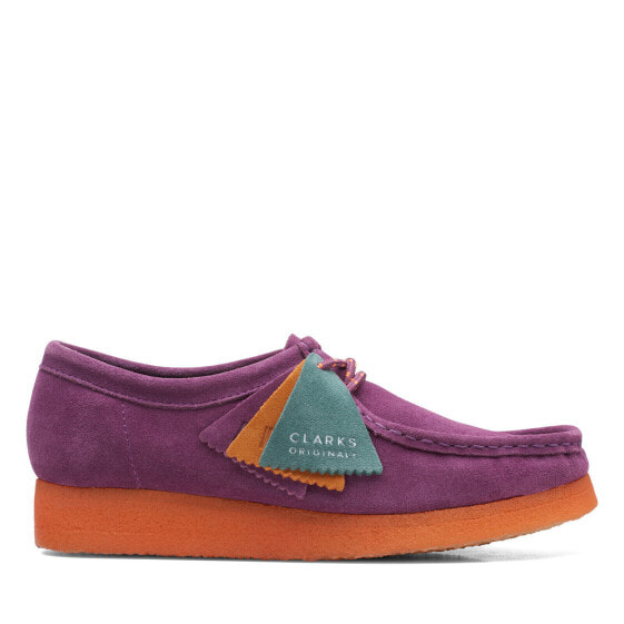 Clarks Wallabee 26168645 Womens Purple Oxfords & Lace Ups Casual Shoes