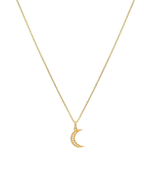 Zoe Lev diamond Moon 14K Yellow Gold Necklace