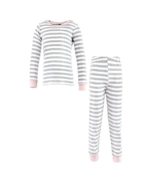 Пижама Hudson Baby Cotton Pajama Gray Stripe Pink.
