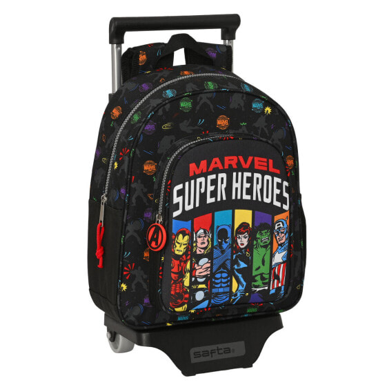 Школьный рюкзак с колесиками The Avengers Super heroes Чёрный (27 x 33 x 10 cm)