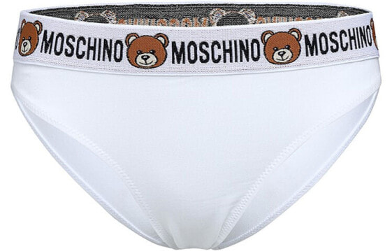 Трусы Moschino "Panties" с принтом букв.astype("str").toUpperCase()ой треугольной формы для женщин, белые