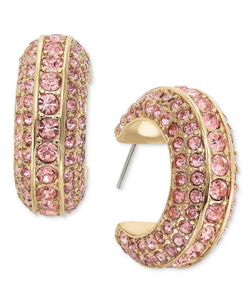 Small Pavé C-Hoop Earrings, 1.02", Created for Macy's