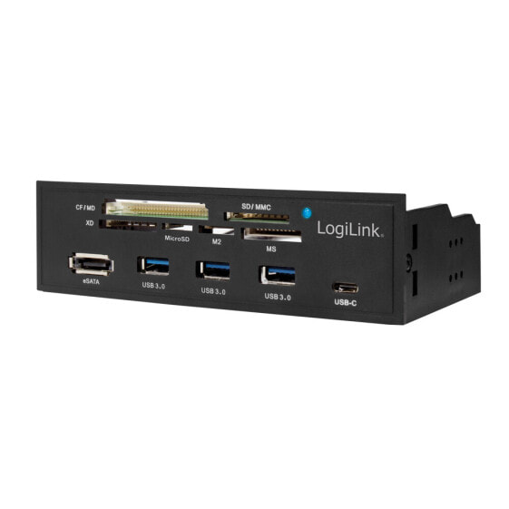 LogiLink UA0341 - CF,MS Micro (M2),Memory Stick (MS),MicroSD (TransFlash),SD,xD - Black - 5.25" - 5000 Mbit/s - RoHS - CE - SATA