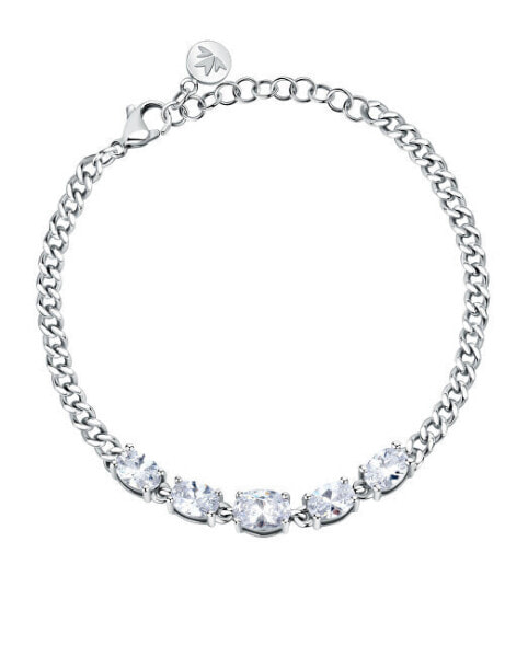 Modern bracelet with clear cubic zirconia Colori SAVY13
