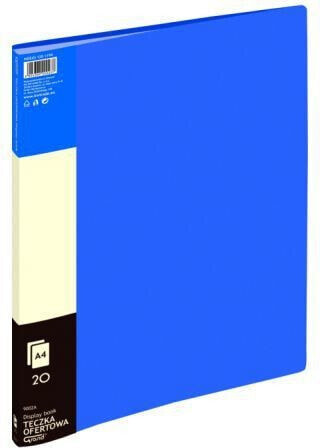Канцелярский товар Grand Папка с 20 прозрачными карманами для A4, с внешней информационной ярлычкой, синяя