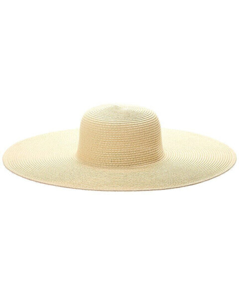 Surell Accessories Large Paper Straw Floppy Picture Hat Women's Brown