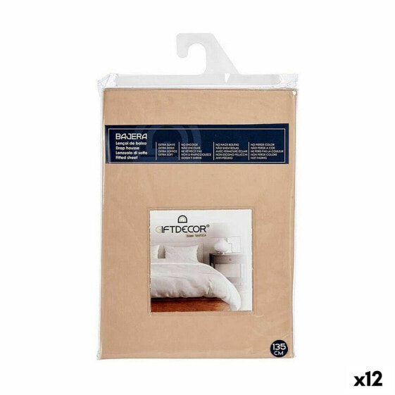 Простынь подогнанная Gift Decor Beige 135 см (12 штук)