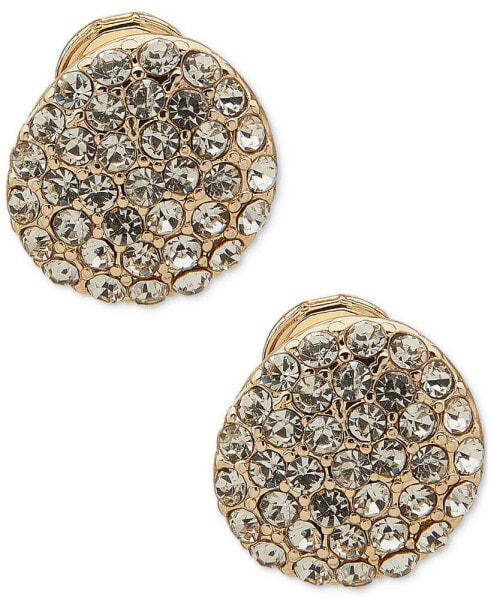 Серьги Anne Klein Gold-Tone Pavé Cluster Clip-on