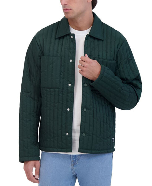 Men's Slim-Fit Vertical Quilted Shirt Jacket