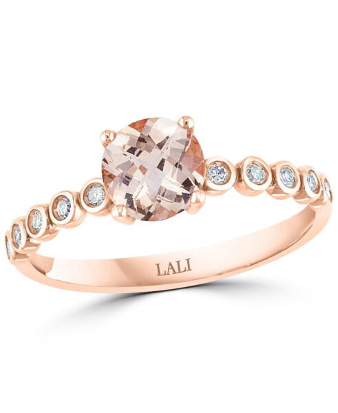 Morganite (3/4 ct. t.w.) & Diamond (1/10 ct. t.w.) Ring in 14k Rose Gold