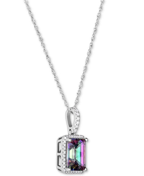 Mystic Topaz (3-1/2 ct. t.w.) & Diamond (1/6 ct. t.w.) 18" Pendant Necklace in 14k White Gold