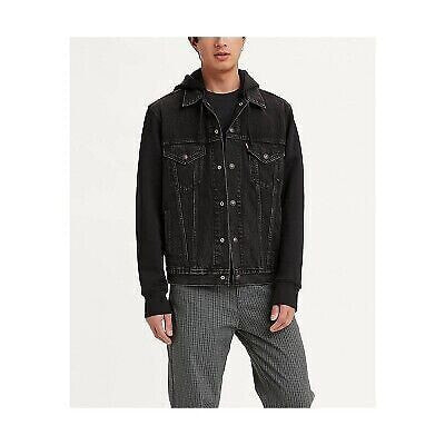 Levi's Men's Hybrid Hoodie V Trucker Jacket - Black Denim S