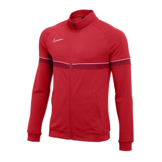 Мужская толстовка без капюшона на молнии спортивная красная  с логотипом Nike Dri-FIT Academy 21 M CW6113-657