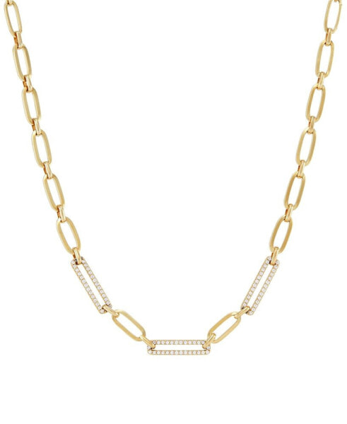 Macy's diamond Pavé Link 16" Statement Necklace (1/2 ct. t.w.) in 14k Gold