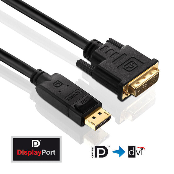 PureLink PI5200-150 - 15 m - DVI-D - DisplayPort - Male - Male - Gold