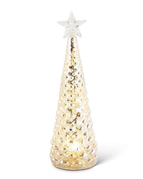 Ch 9.5 Inch Gold Mercury Glass Hobnail Tree