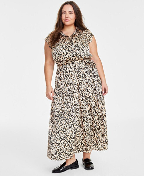 Trendy Plus Size Animal-Print Maxi Dress, Created for Macy's