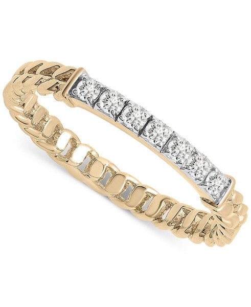 Diamond Bar Chain Link Ring (1/6 ct. t.w.) in Gold Vermeil, Created for Macy's