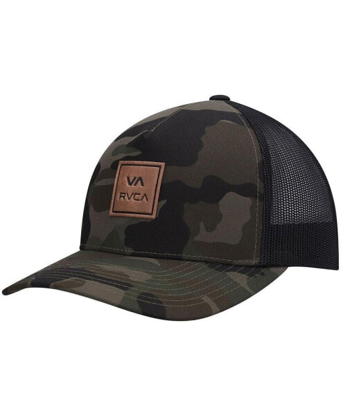 Головной убор бейсболка с сетчатыми панелями RVCA Camo VA All The Way Trucker Snapback Hat