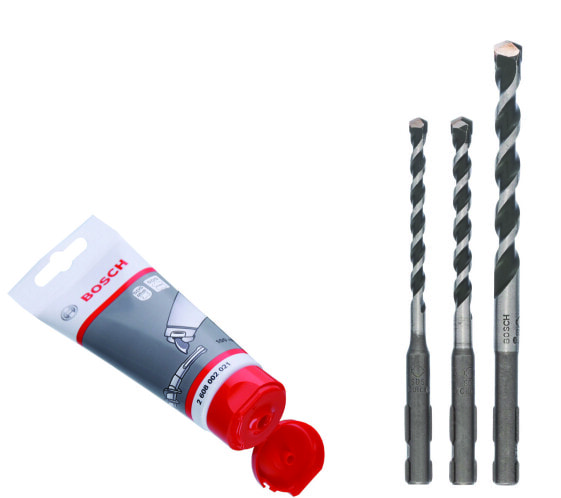 Bosch 3tlg. Mehrzweckbohrer-Set SDS quick 5,0x100; 6,0x100; 8,0x120 + Bosch Schmiermittel