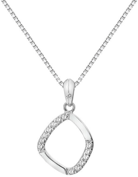 Silver necklace with diamond Behold DP782 (chain, pendant)