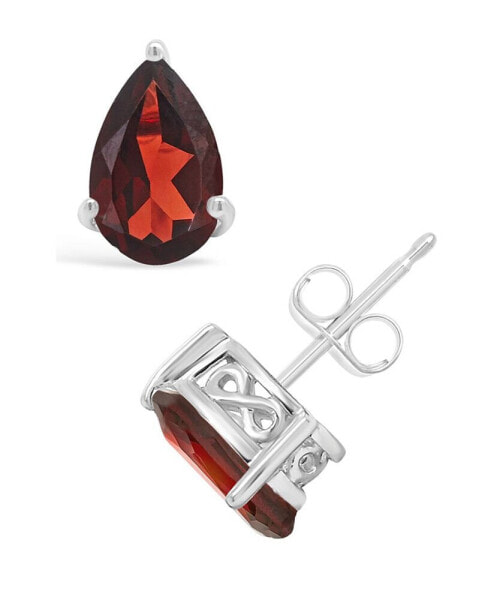 Garnet (2-1/5 ct. t.w.) Stud Earrings in 14K White Gold