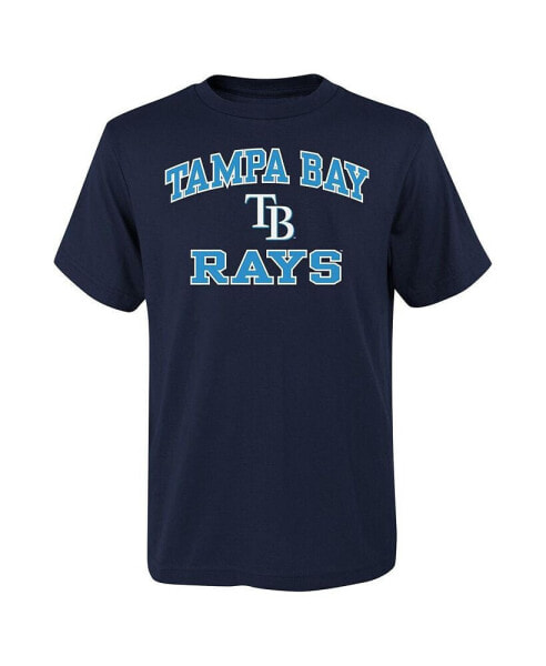 Big Boys and Girls Navy Tampa Bay Rays Heart Soul T-Shirt