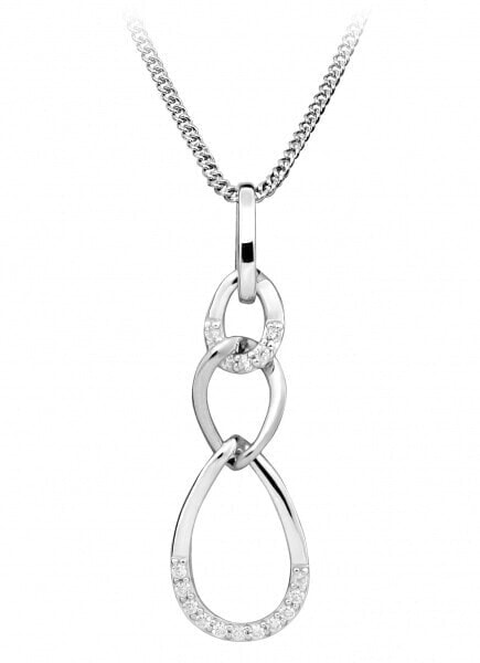 Elegant necklace with zircons SC437
