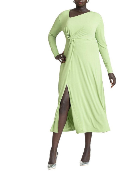 Plus Size Twist Detail Fit And Flare