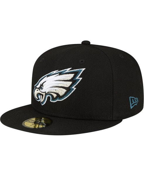 Men's Black Philadelphia Eagles Team Basic 59FIFTY Fitted Hat