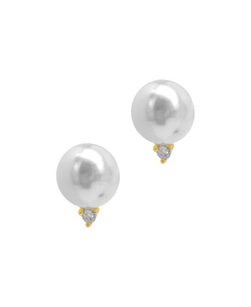 Imitation Pearl and Crystal Earrings