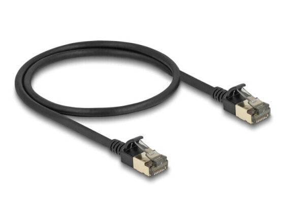 Delock RJ45 Netzwerkkabel Cat.8.1 F/FTP Slim Pro 0.5 m schwarz - Network - CAT 8