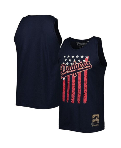 Men's Navy Los Angeles Dodgers Cooperstown Collection Stars and Stripes Tank Top