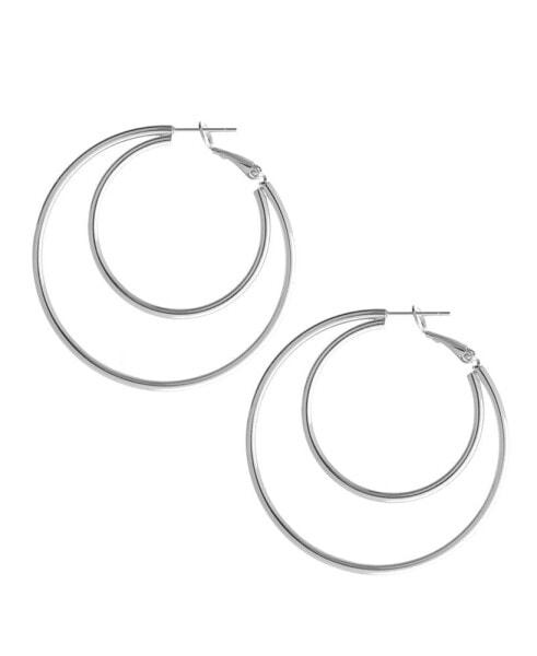 Серьги Essentials Double Row Omega Hoop Silver