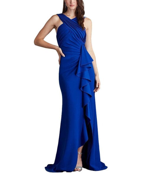 Setta Pleated Cascading Ruffle Gown