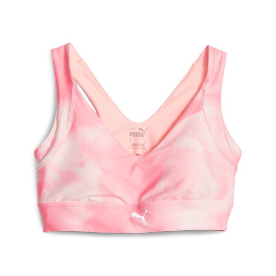 Puma Printed Ultraform Running Sports Bra Womens Pink Casual 52415162