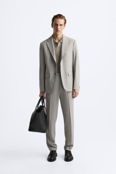 TEXTURED SUIT TROUSERS