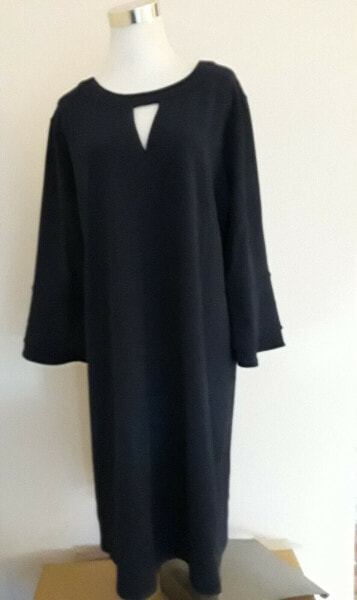 Charter Club Women's Keyhole Ruffled Sleeve Shift Dress Navy XXL