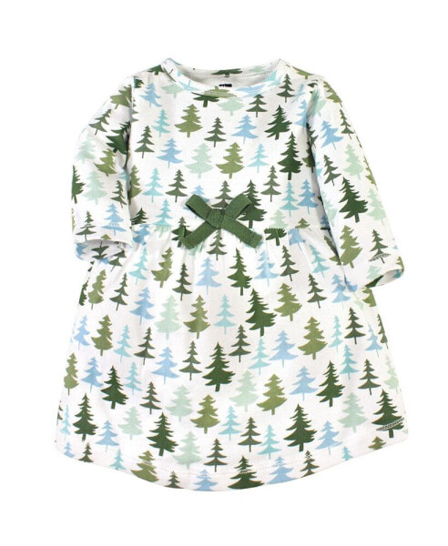 Toddler Girl Cotton Long-Sleeve Dresses 2pk, Evergreen Trees