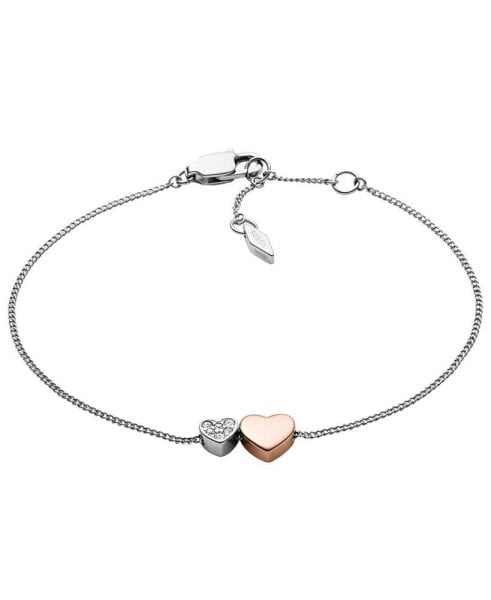 Sutton Duo Hearts Stainless Steel Bracelet