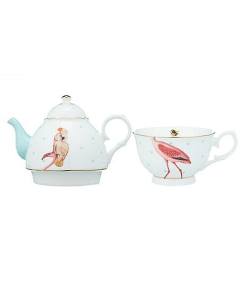 Parrot and Flamingo Tea for One Set